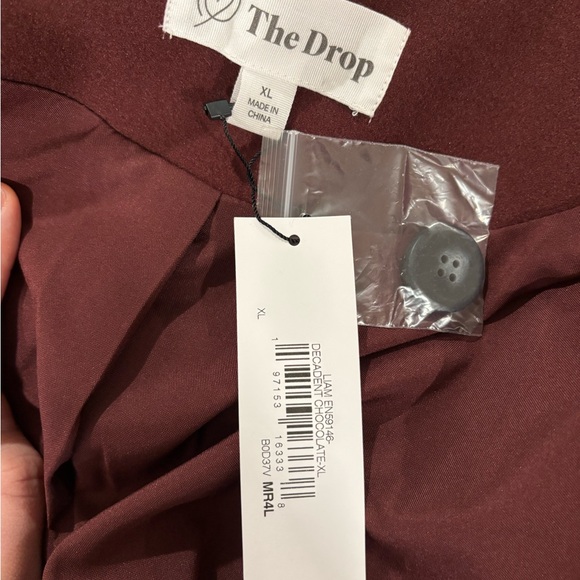 The Drop Liam Loose Women's Burgundy Over Coat - Picture 3 of 4